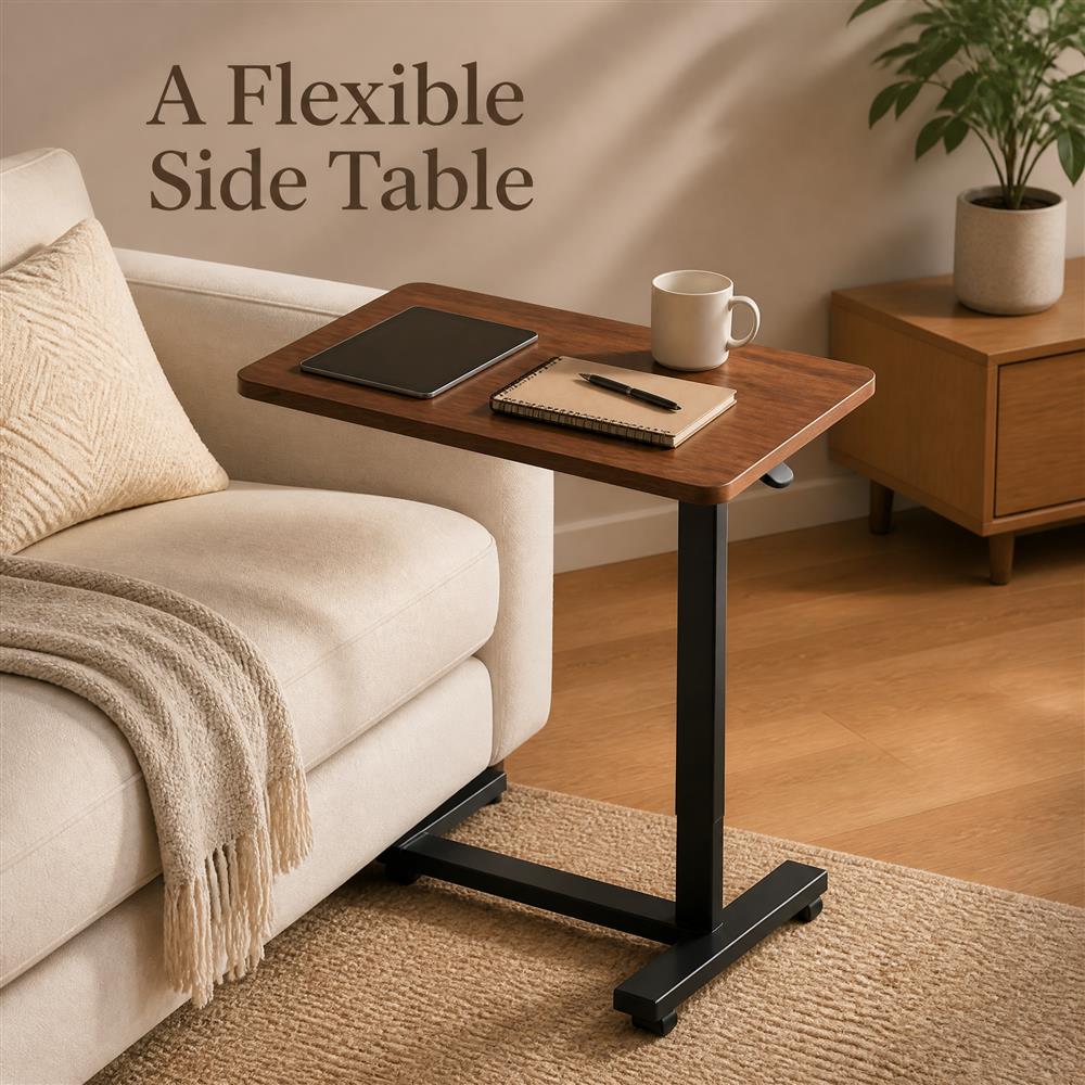 Adjustable-Height Overbed Table with Pneumatic Lift